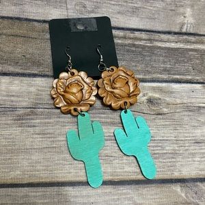 Adorable Cactus Leather Earrings